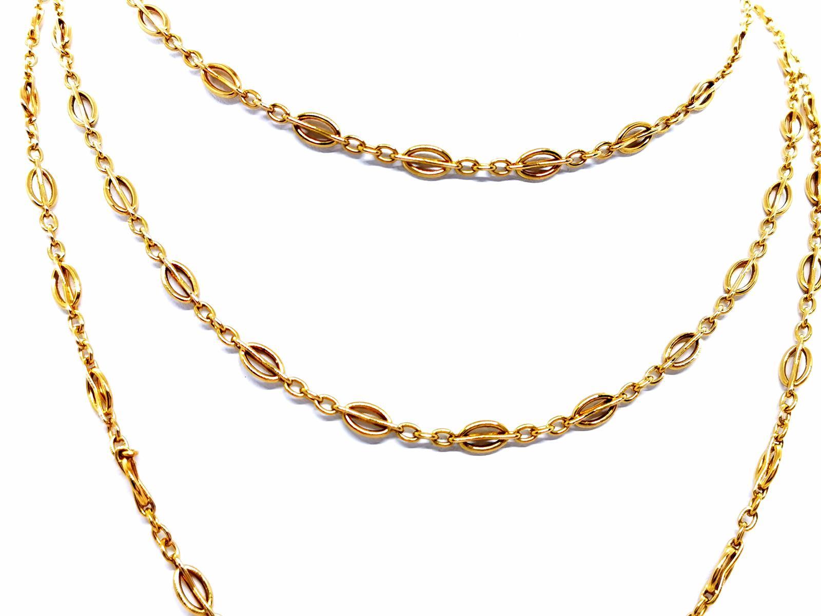 Chain Necklace Yellow Gold In Excellent Condition For Sale In PARIS, FR