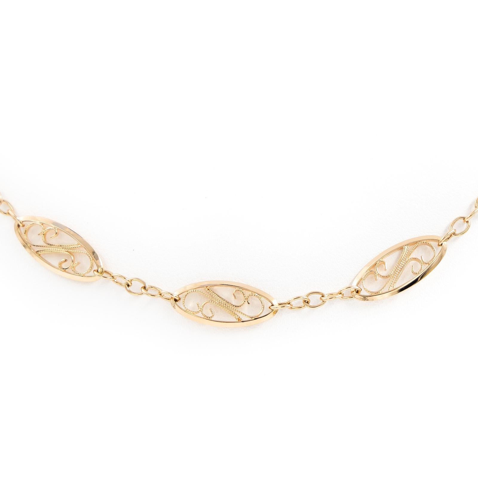 Kette Halskette Gelbgold Damen im Angebot