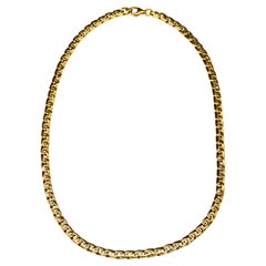 Vintage Chain Necklace Yellow Solid Gold