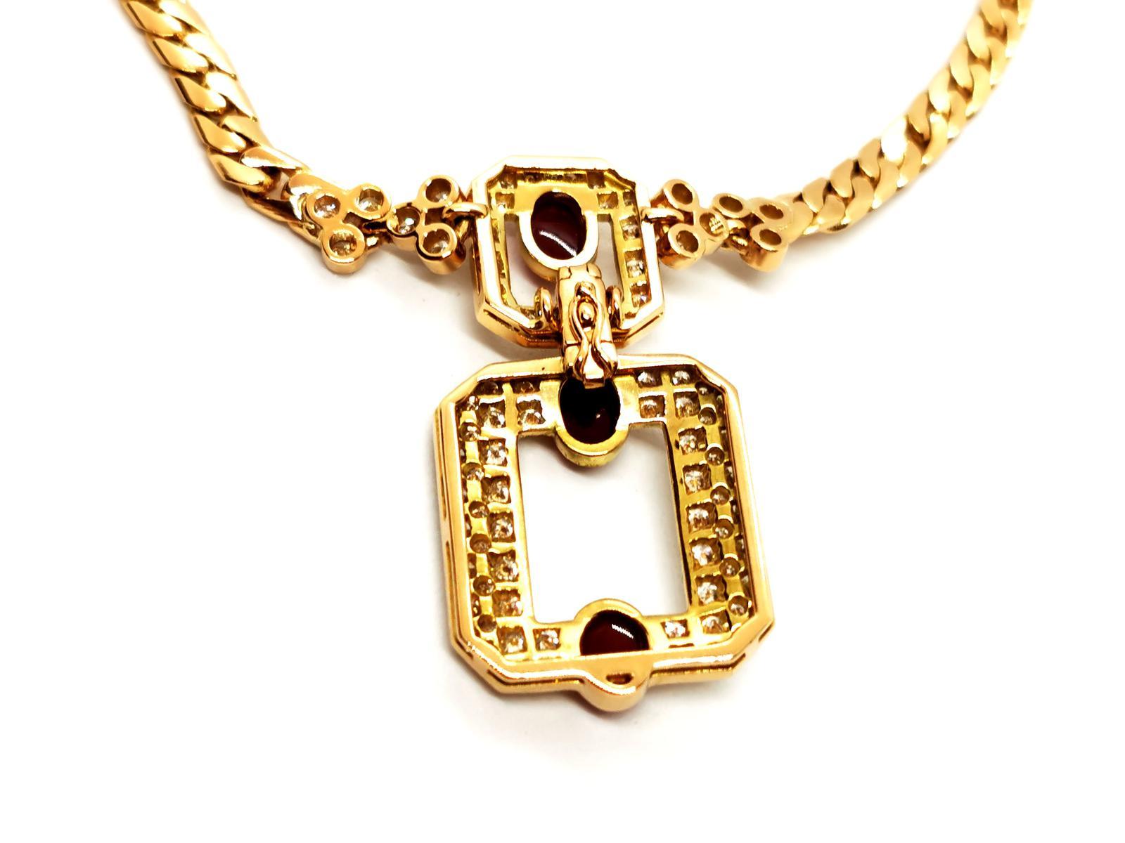 Chain Necklace Yellow Gold Ruby For Sale 7