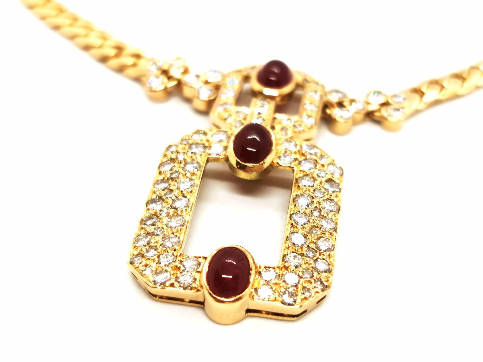 Chain Necklace Yellow Gold Ruby For Sale 8