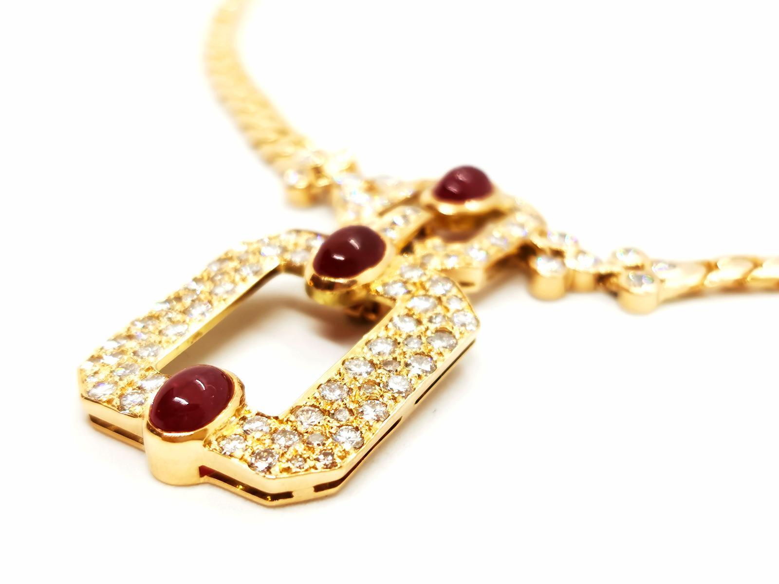 Chain Necklace Yellow Gold Ruby For Sale 9