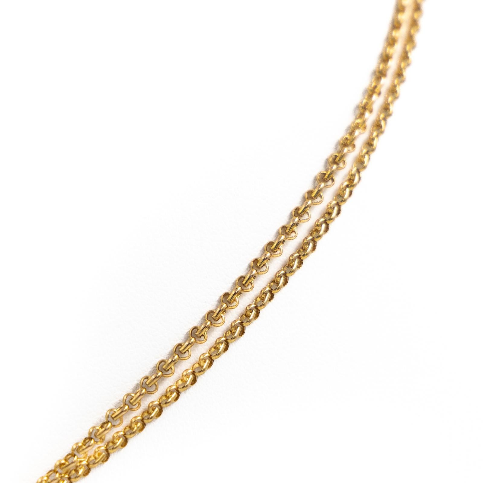 Women's Chain Necklace Yellow Gold Ruby For Sale