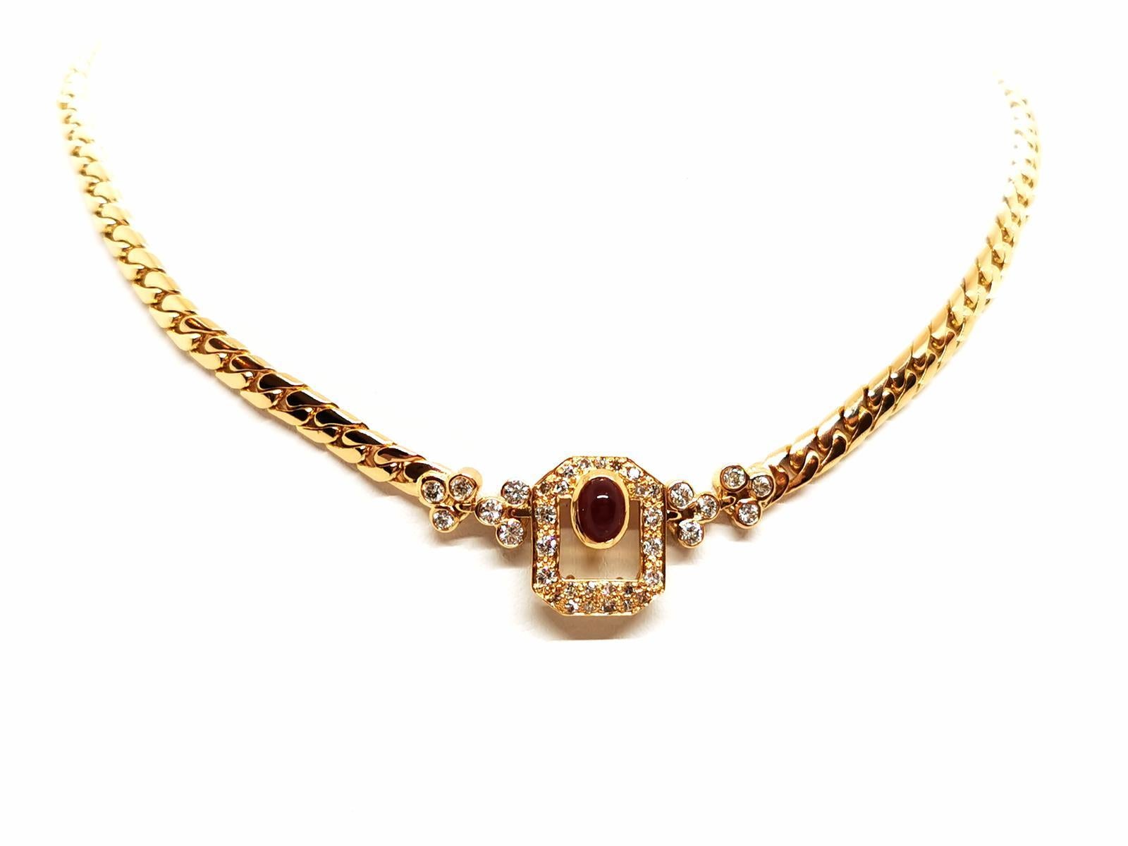 Chain Necklace Yellow Gold Ruby For Sale 1