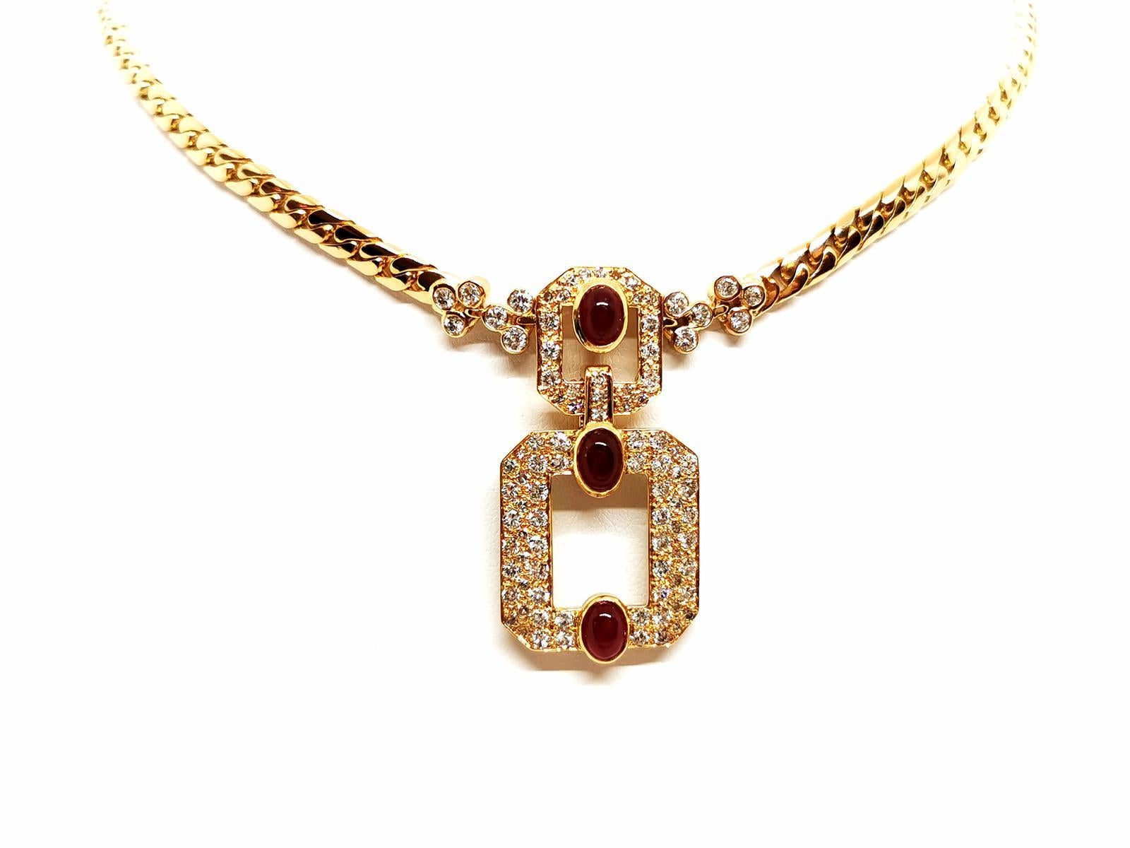 Chain Necklace Yellow Gold Ruby For Sale 3