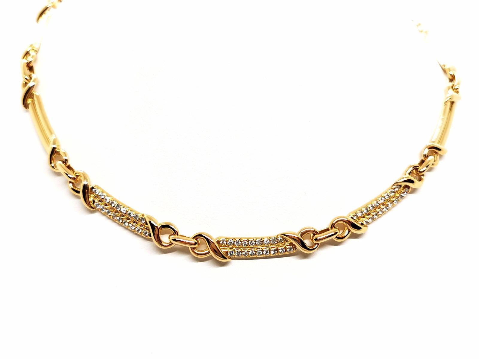 Chain Necklace Yellow Gold Diamond For Sale 5