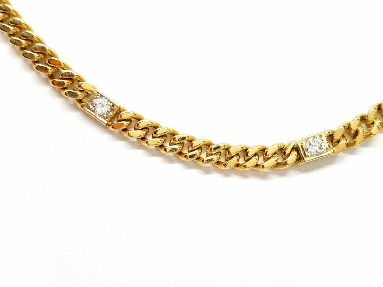 Chain Necklace Yellow Golddiamond For Sale 6