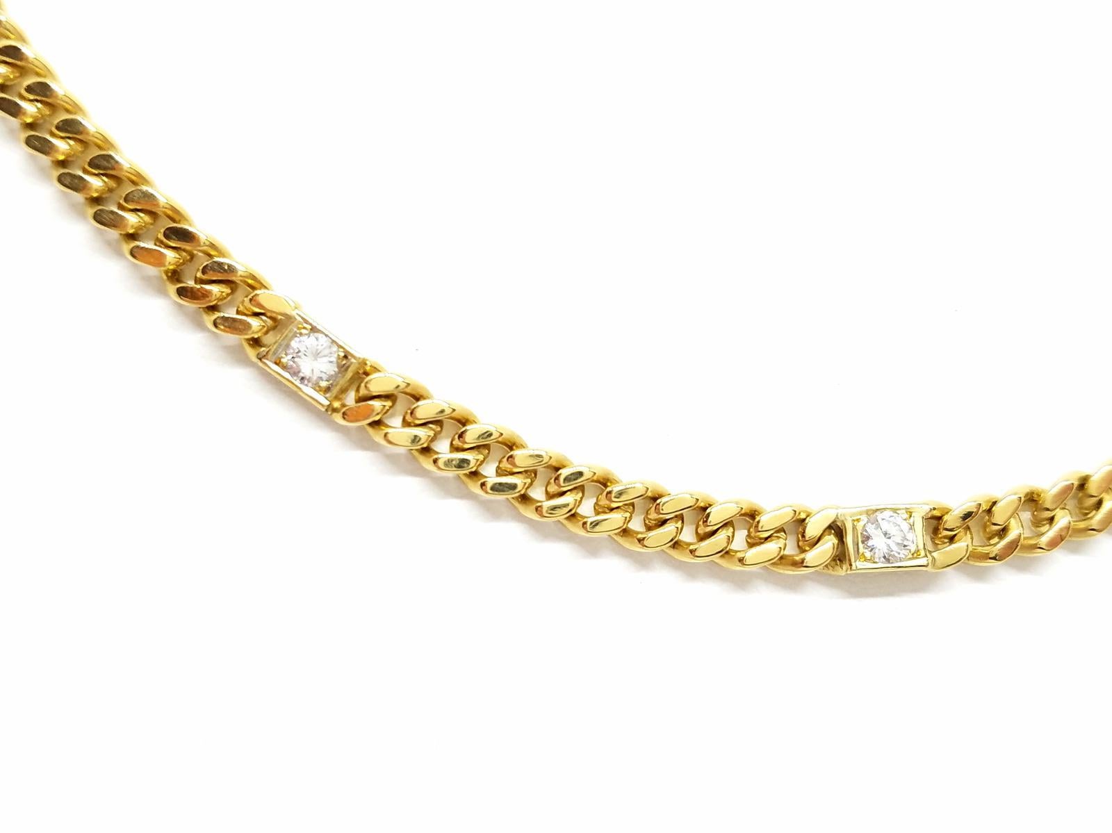 Chain Necklace Yellow Golddiamond For Sale 7