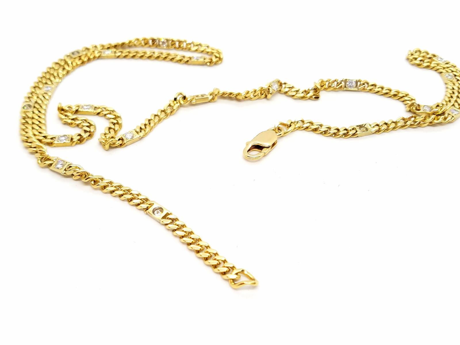 Chain Necklace Yellow Golddiamond For Sale 8