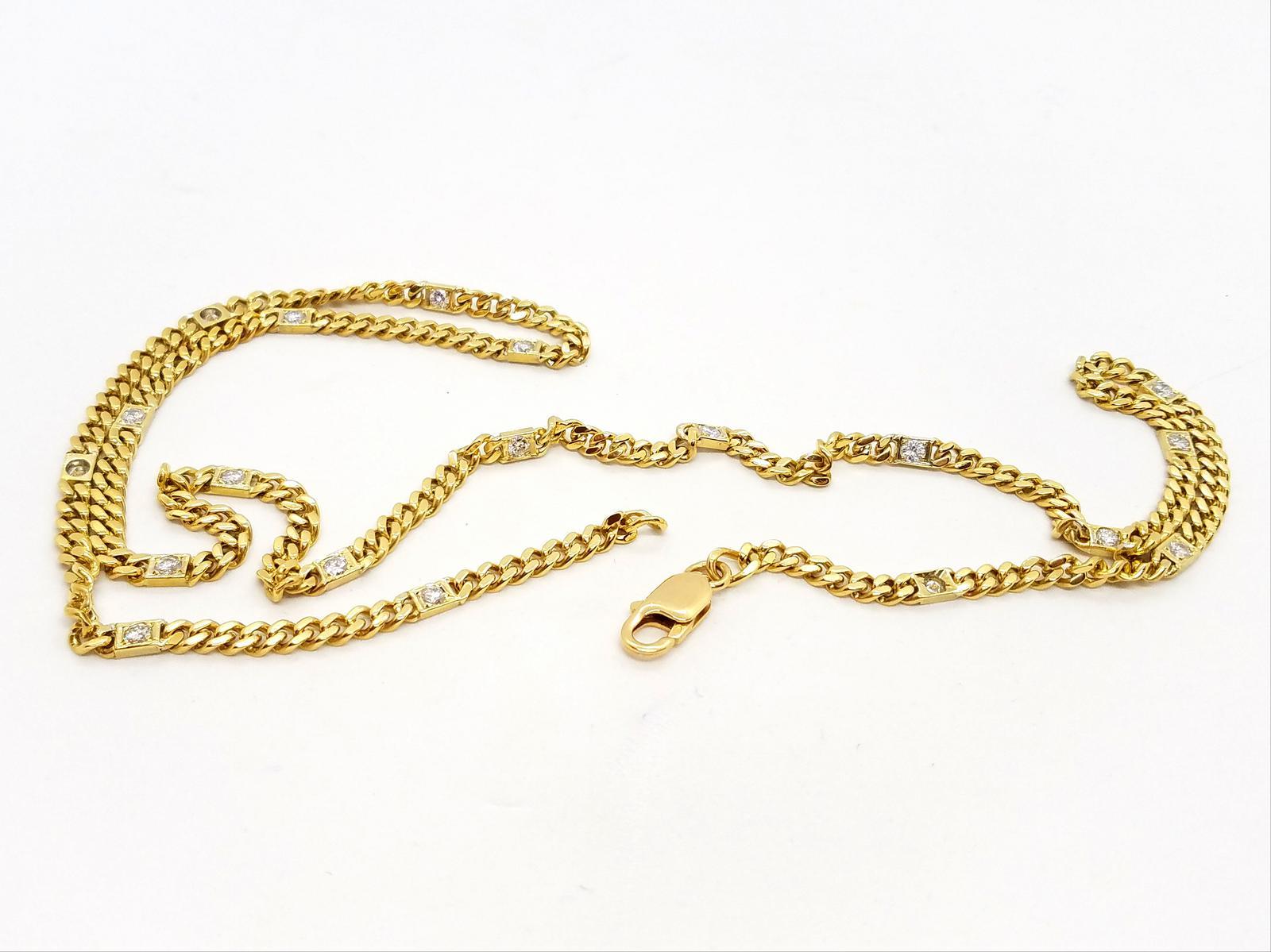 Chain Necklace Yellow Golddiamond For Sale 9