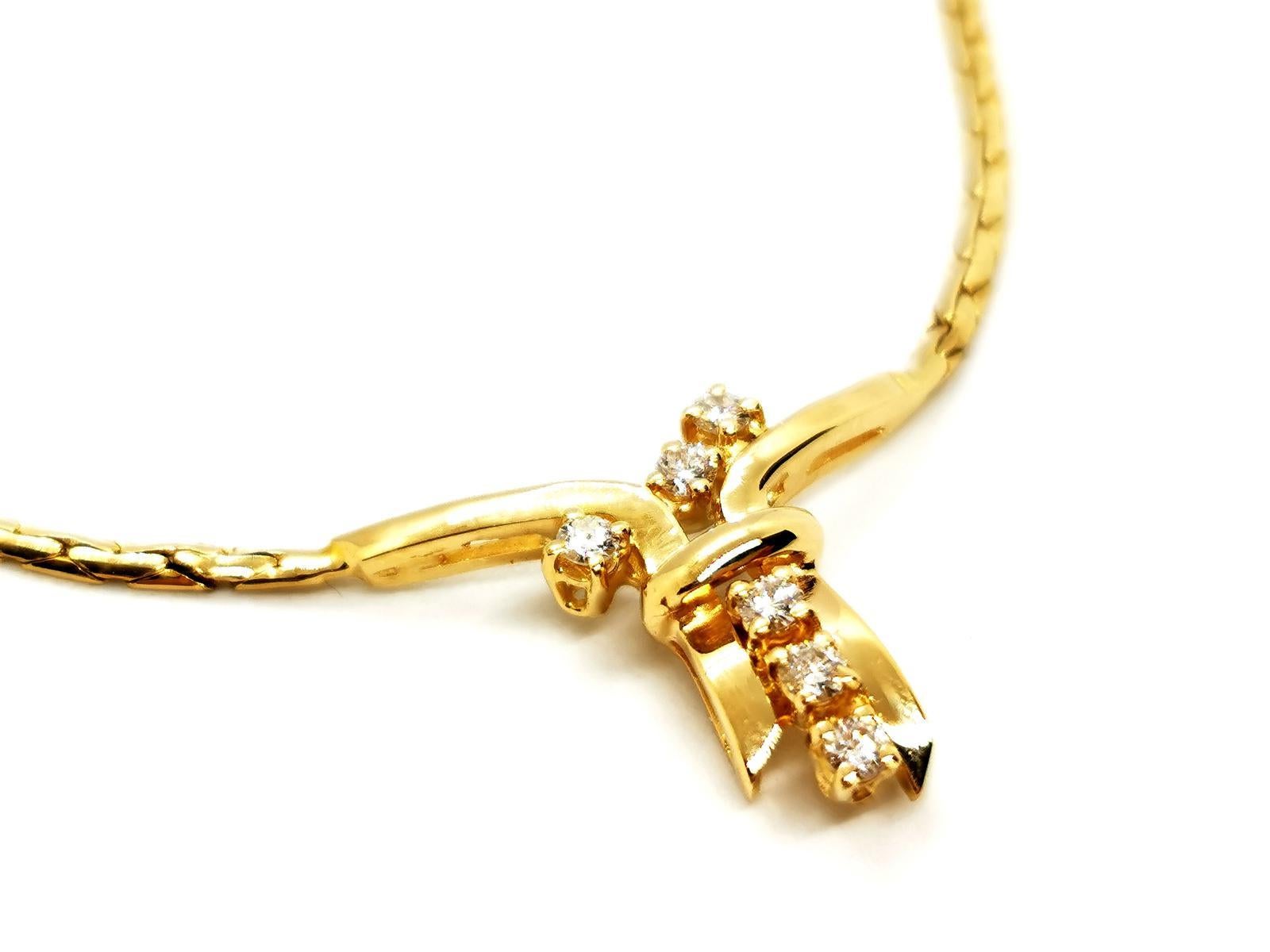Brilliant Cut Chain Necklace Yellow Gold Diamond For Sale