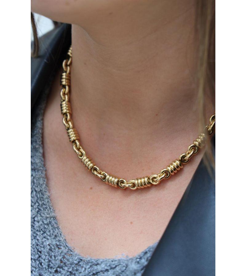 Brilliant Cut Chain Necklace Yellow GoldDiamond For Sale