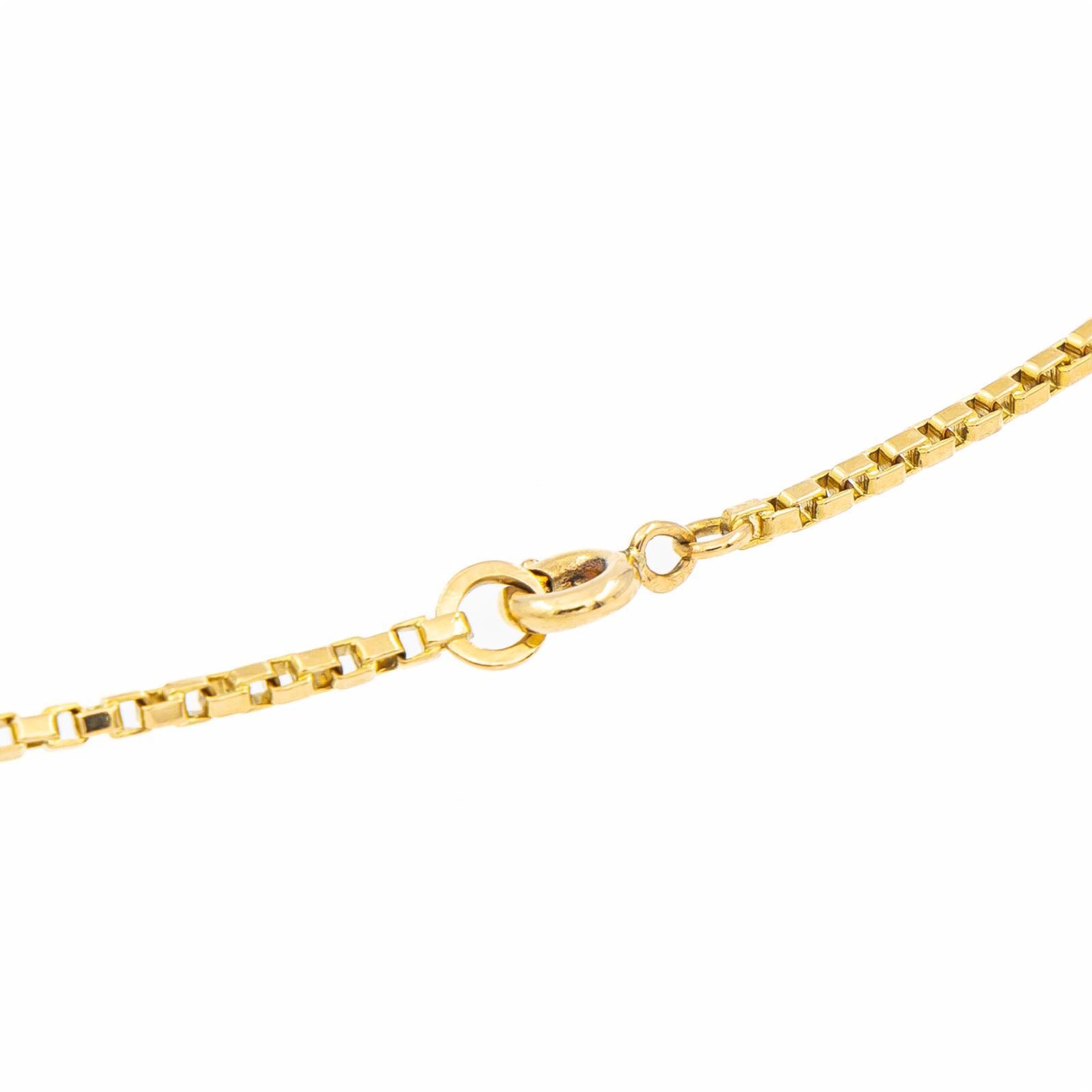 Old European Cut Chain Necklace Yellow Gold Diamond For Sale