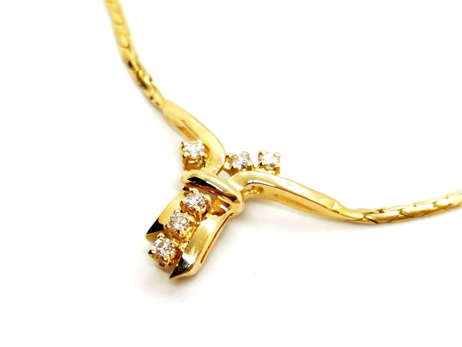 Chain Necklace Yellow Gold Diamond In Excellent Condition For Sale In PARIS, FR