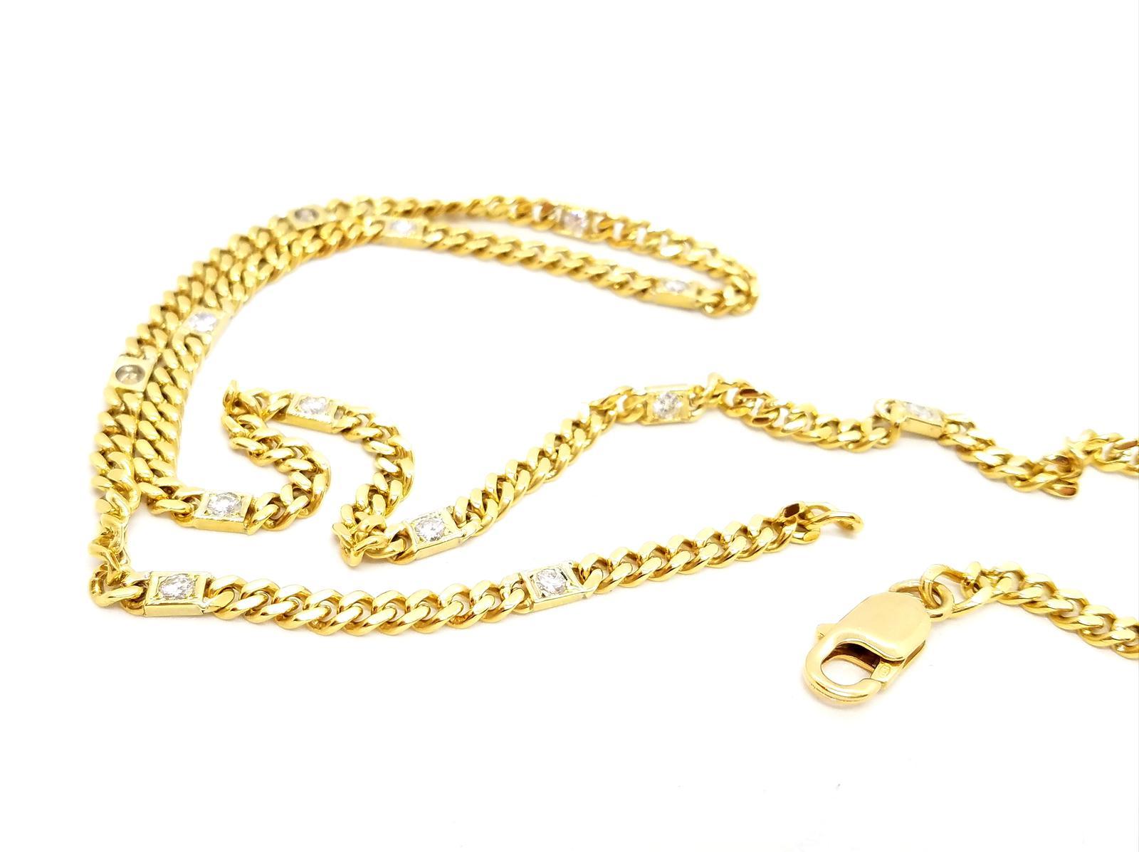 Women's Chain Necklace Yellow Golddiamond For Sale