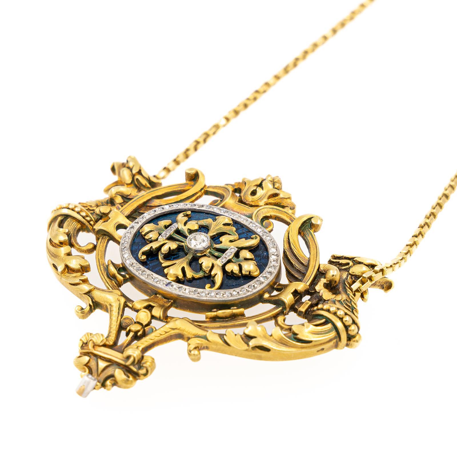 Kette Halskette Gelbgold Diamant im Zustand „Hervorragend“ im Angebot in PARIS, FR