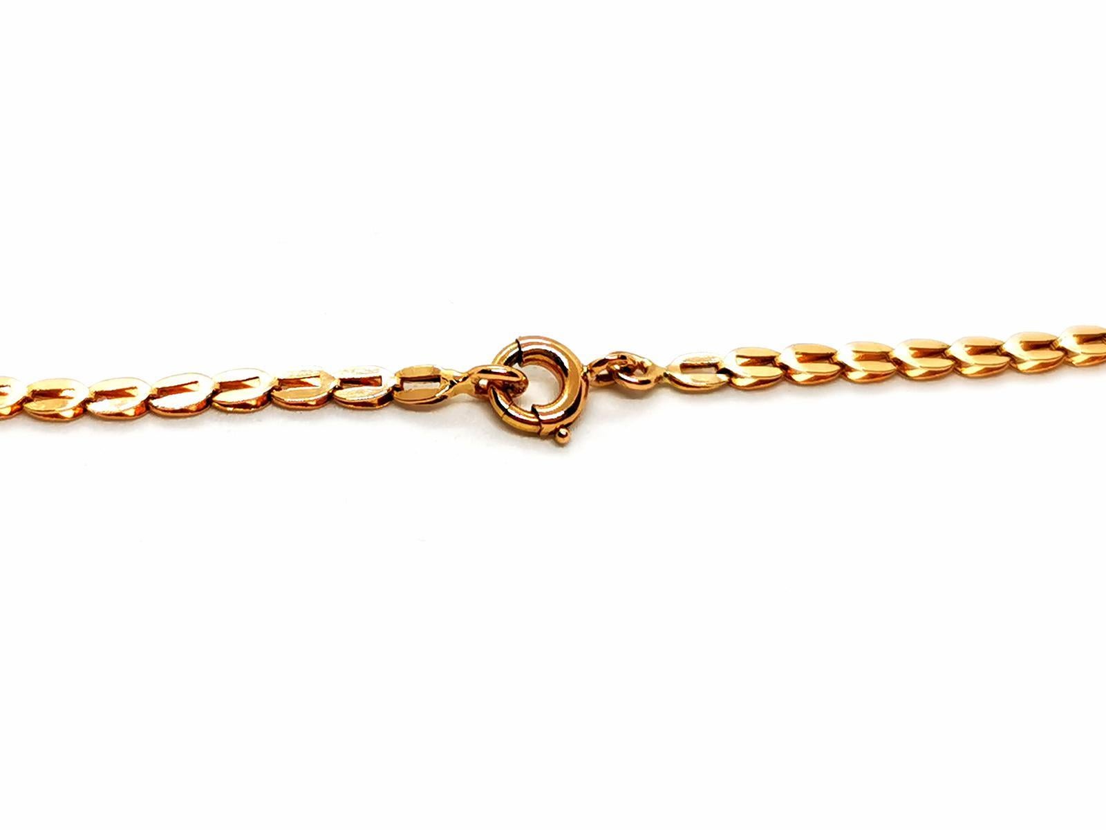 Women's Chain Necklace Yellow Gold Diamond For Sale