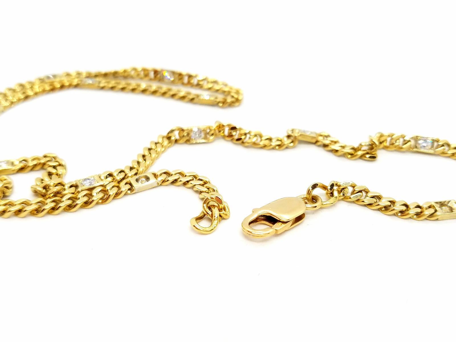 Chain Necklace Yellow Golddiamond For Sale 1