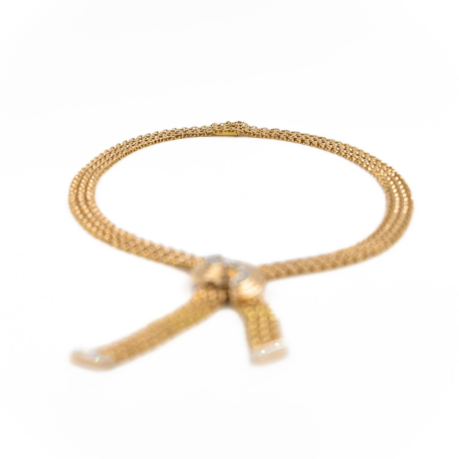 Chain Necklace Yellow Gold Diamond For Sale 1
