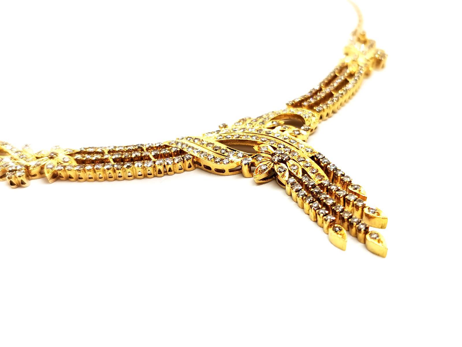 Kette Halskette Gelbgold Diamant im Angebot 2