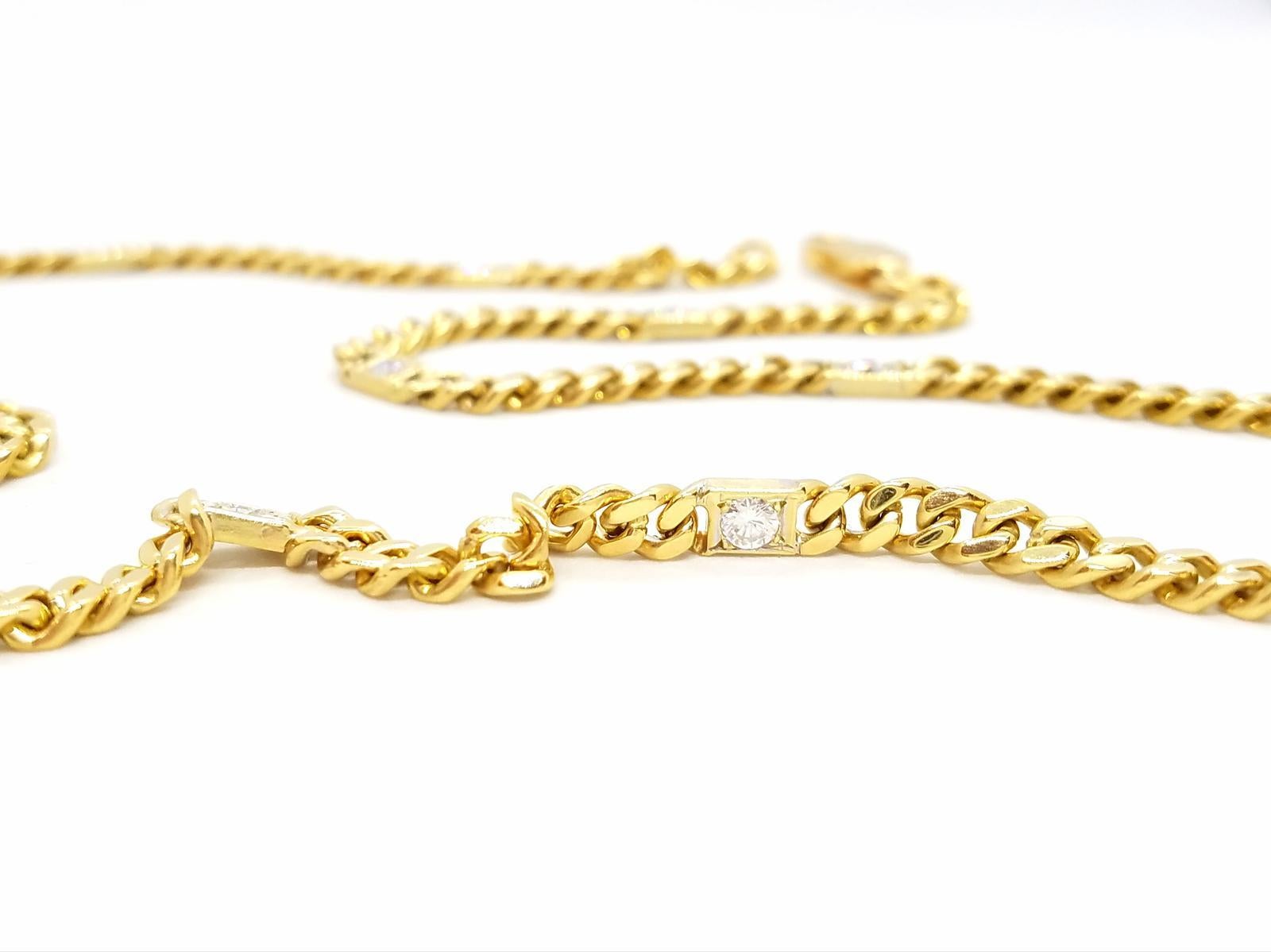 Chain Necklace Yellow Golddiamond For Sale 3