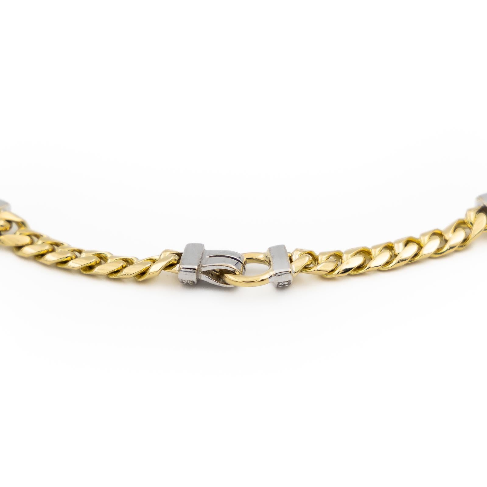 Chain Necklace Yellow GoldDiamond For Sale 2