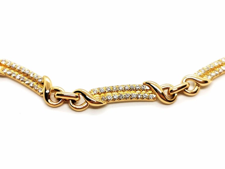 Chain Necklace Yellow Gold Diamond For Sale at 1stDibs
