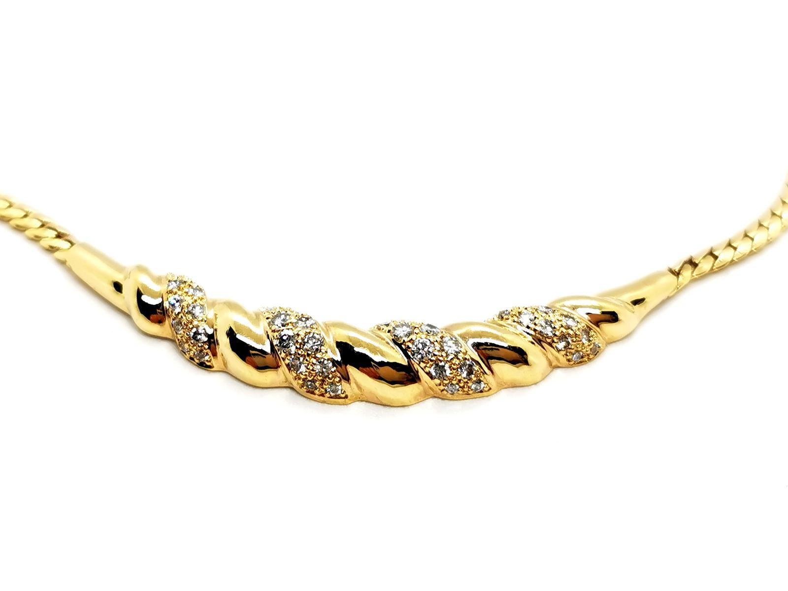 Women's Chain Necklace Yellow GoldDiamond For Sale
