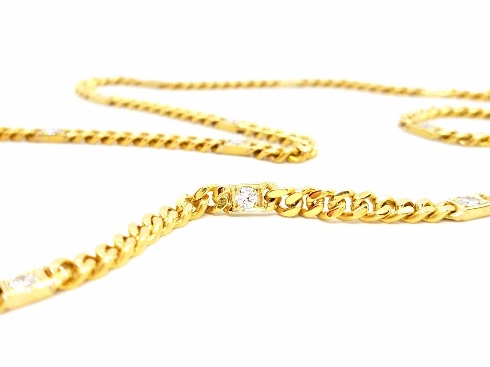 Chain Necklace Yellow Golddiamond For Sale 4