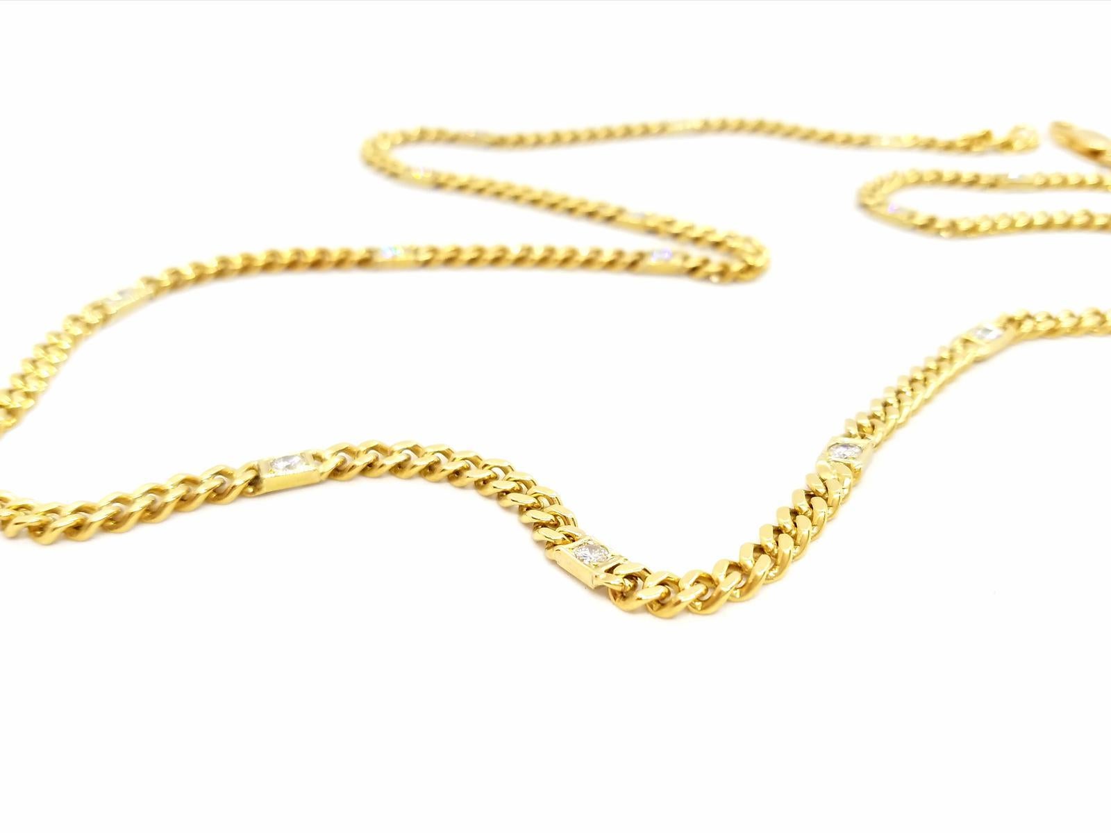 Chain Necklace Yellow Golddiamond For Sale 5