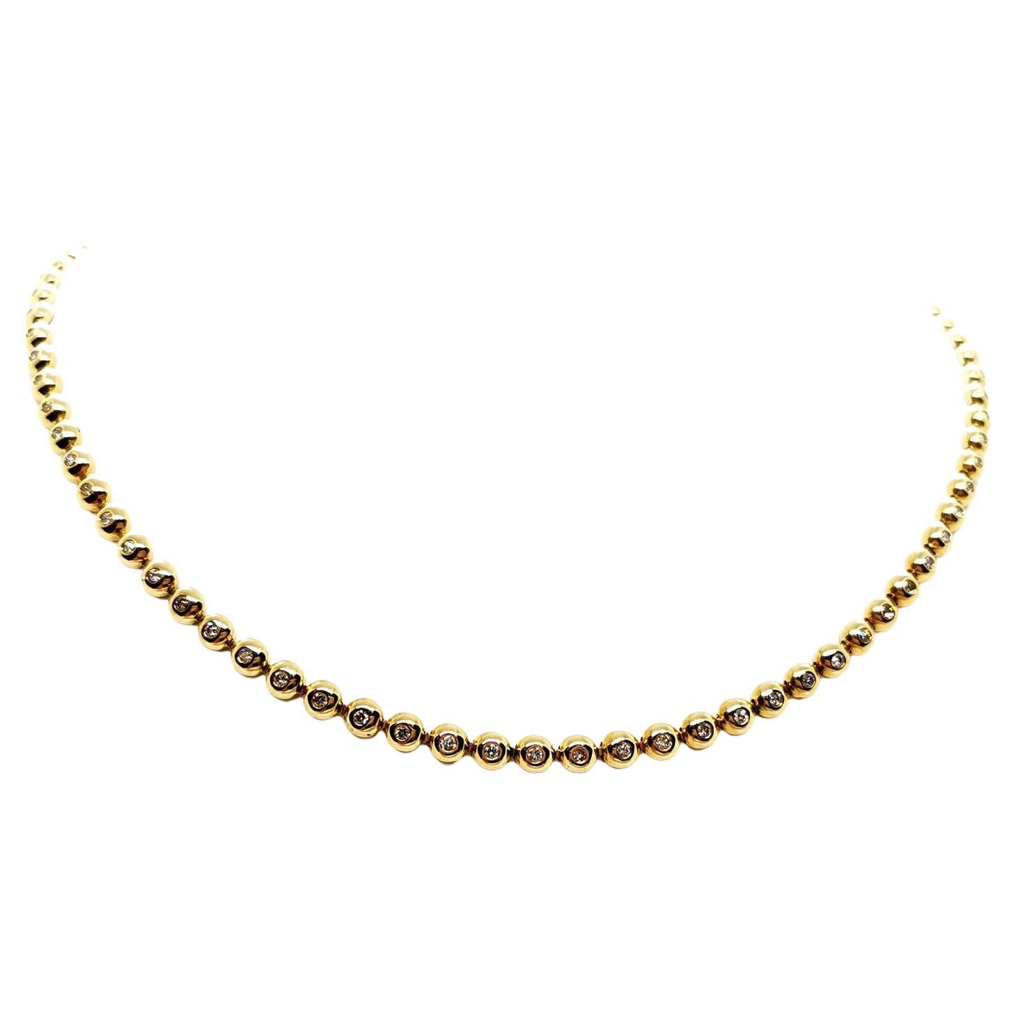 Chain Necklace Yellow GoldDiamond For Sale