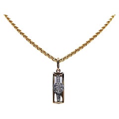 Vintage Chain Necklace Yellow Gold Diamond