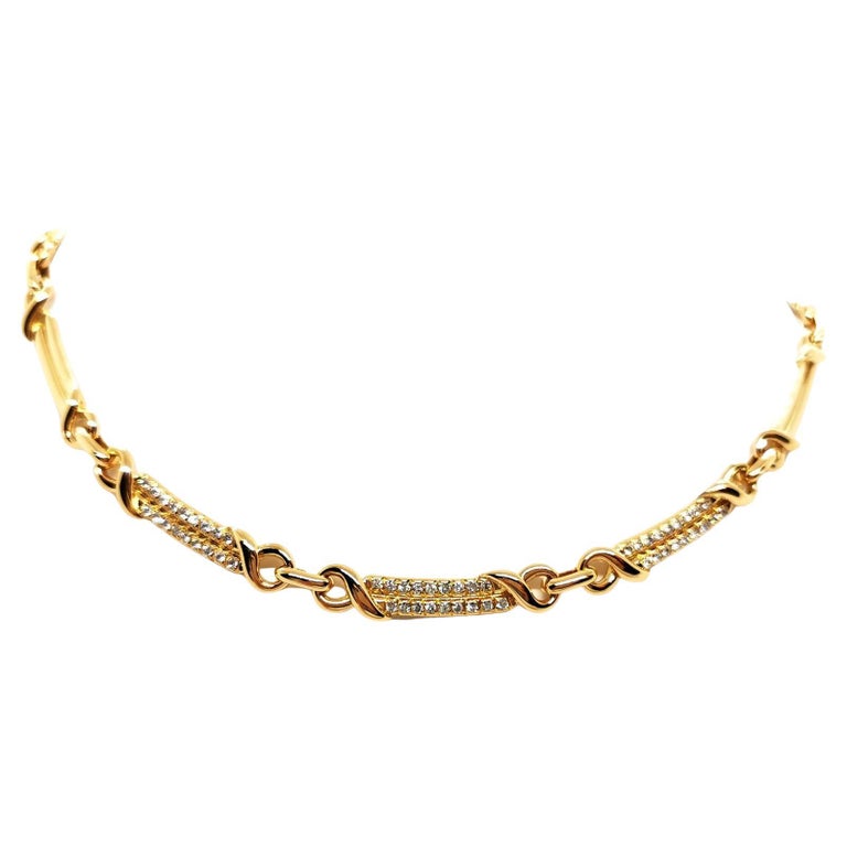 Chain Necklace Yellow Gold Diamond For Sale at 1stDibs