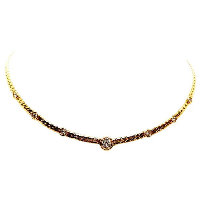 Chain Necklace Yellow Gold Diamond For Sale at 1stDibs