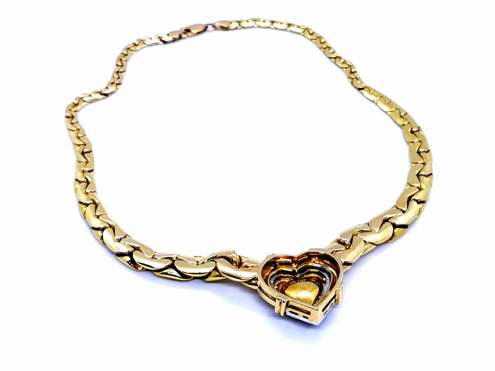 Halskette mit Kette aus Gelbgold mit Smaragd im Angebot 12