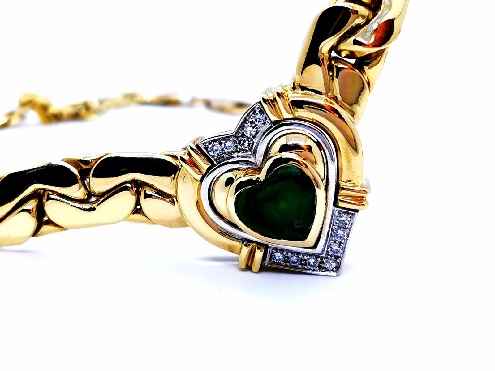 Chain Necklace Yellow Gold Emerald For Sale 16