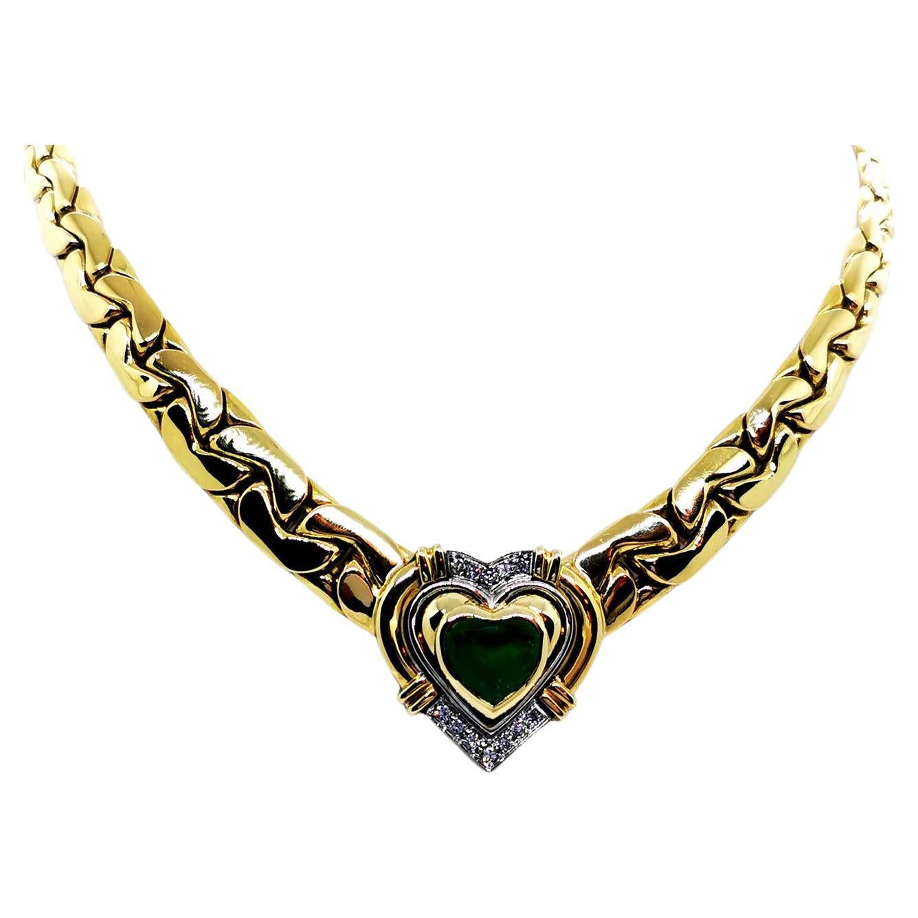 Chain Necklace Yellow Gold Emerald