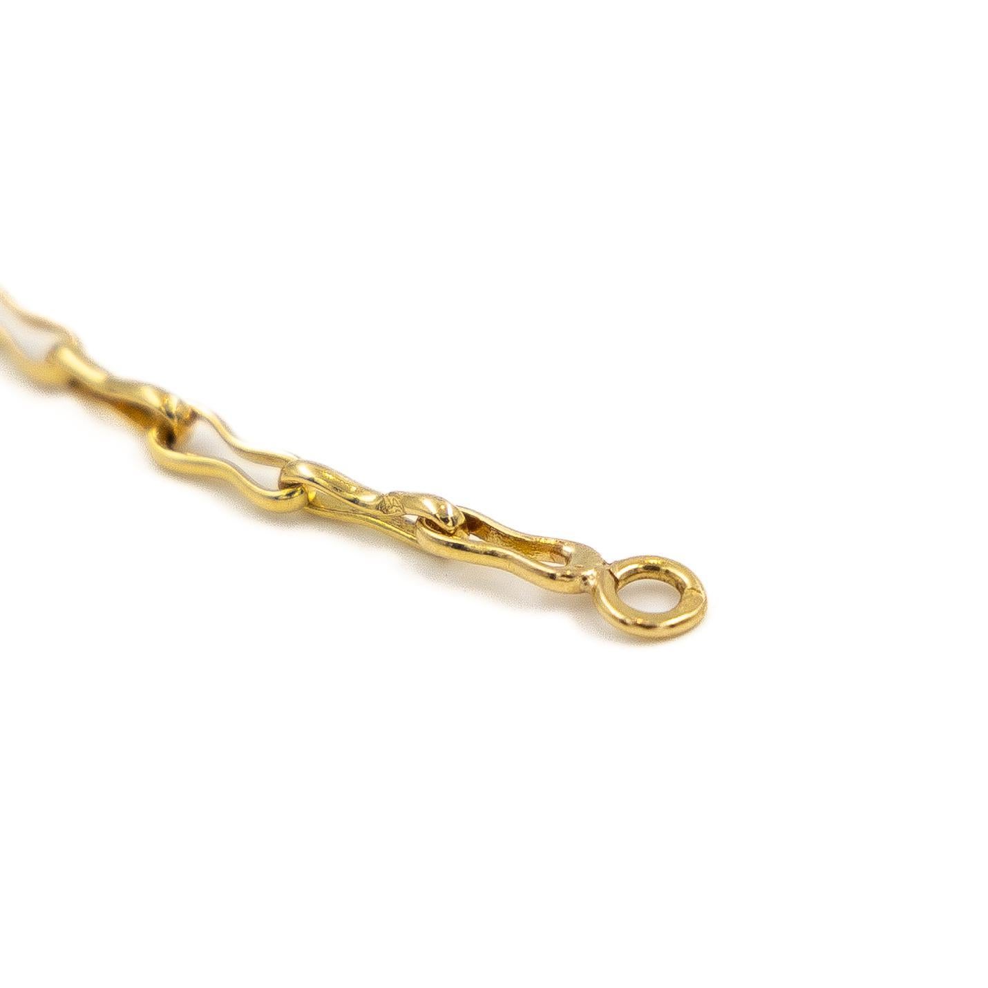 Women's Chain Necklace Yellow GoldLapis Lazuli For Sale