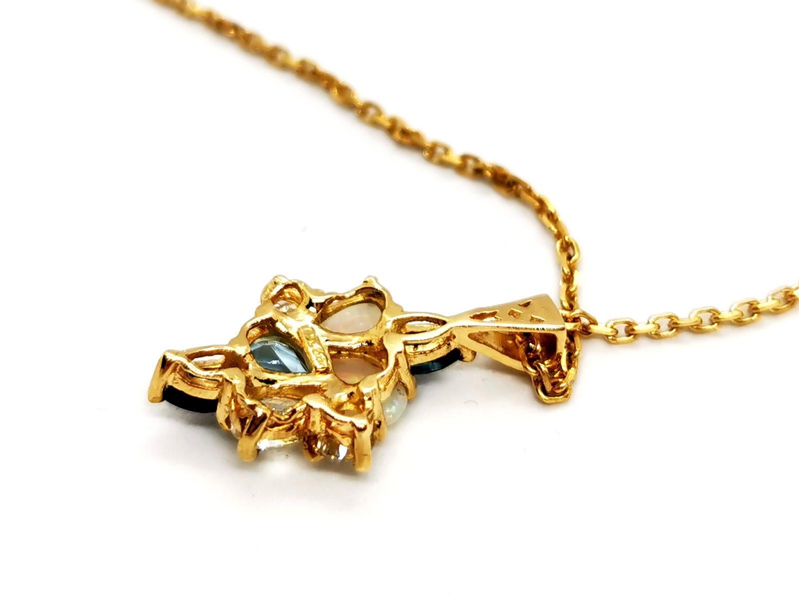Chain Necklace Yellow Gold Opal For Sale 6