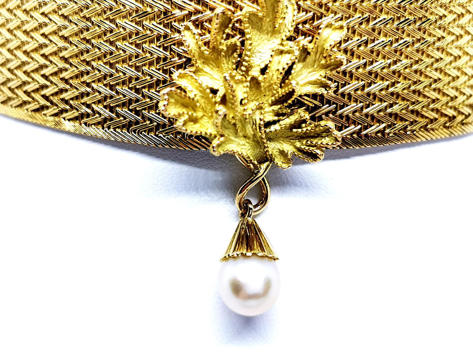 Women's Chain Necklace Yellow GoldPearl For Sale