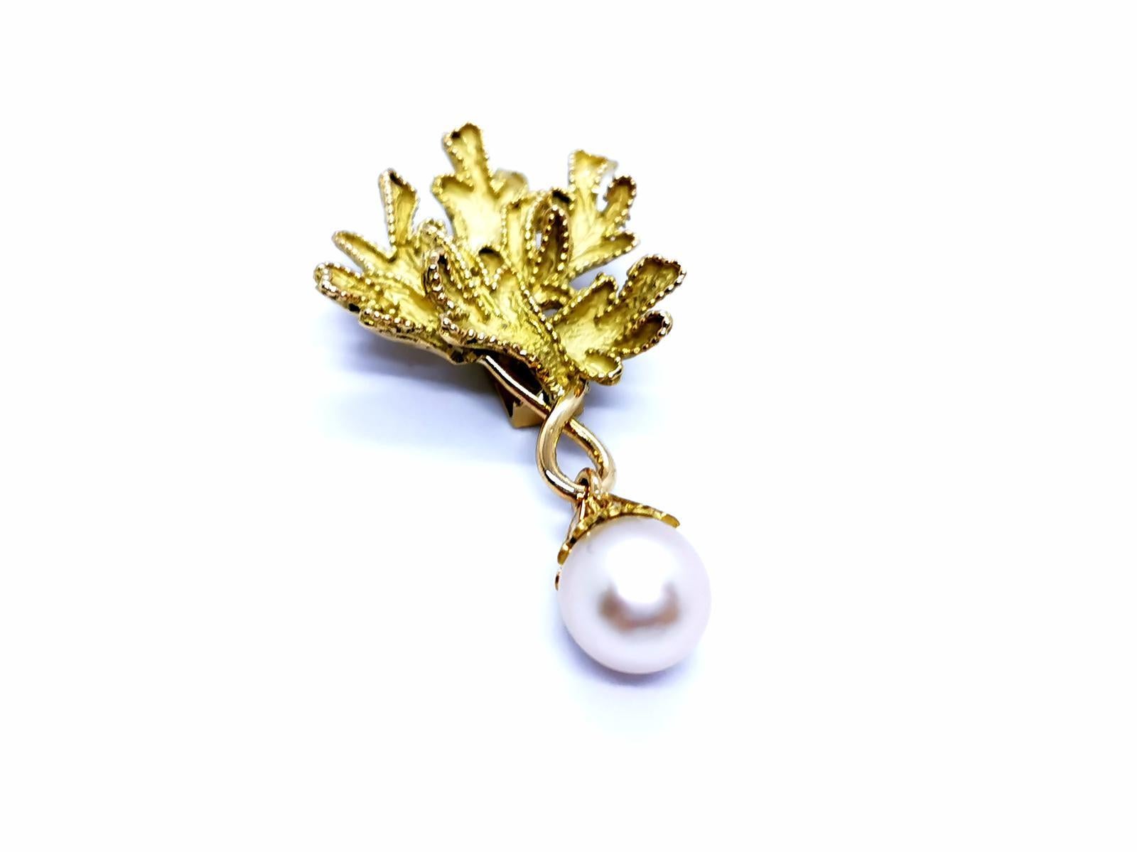 Chain Necklace Yellow GoldPearl For Sale 5