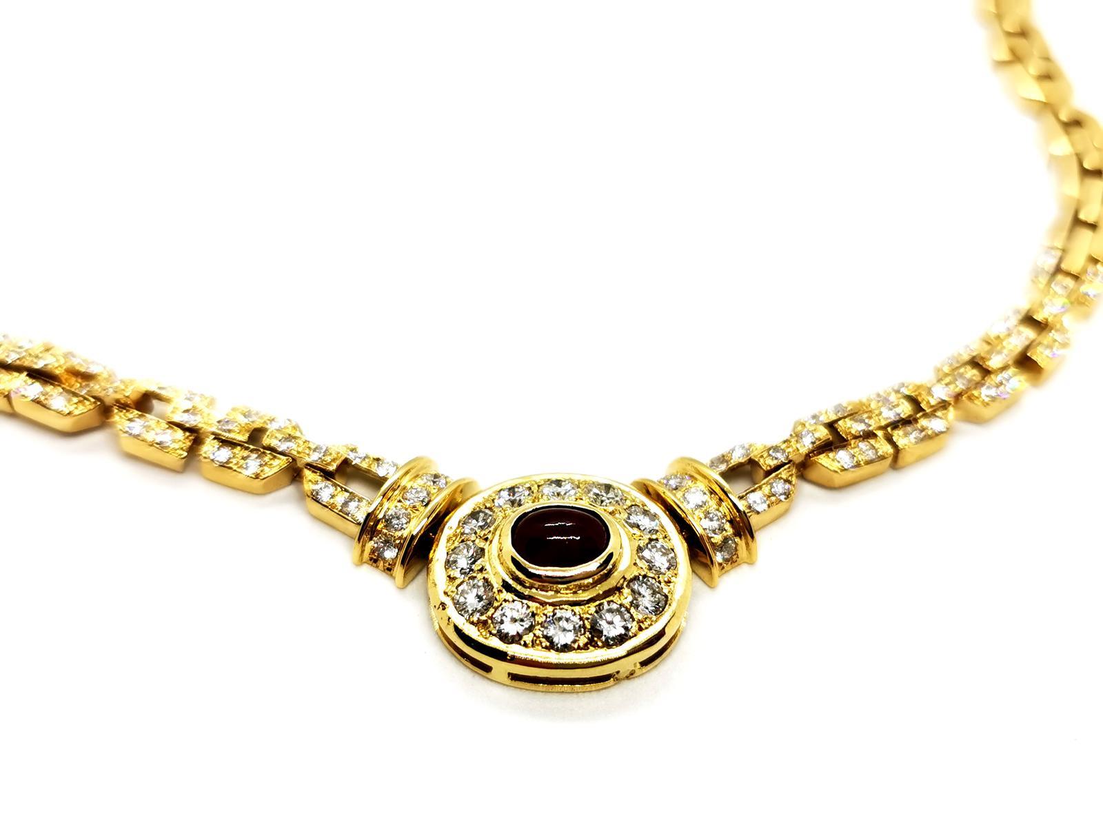 Women's Chain Necklace Yellow GoldRuby For Sale