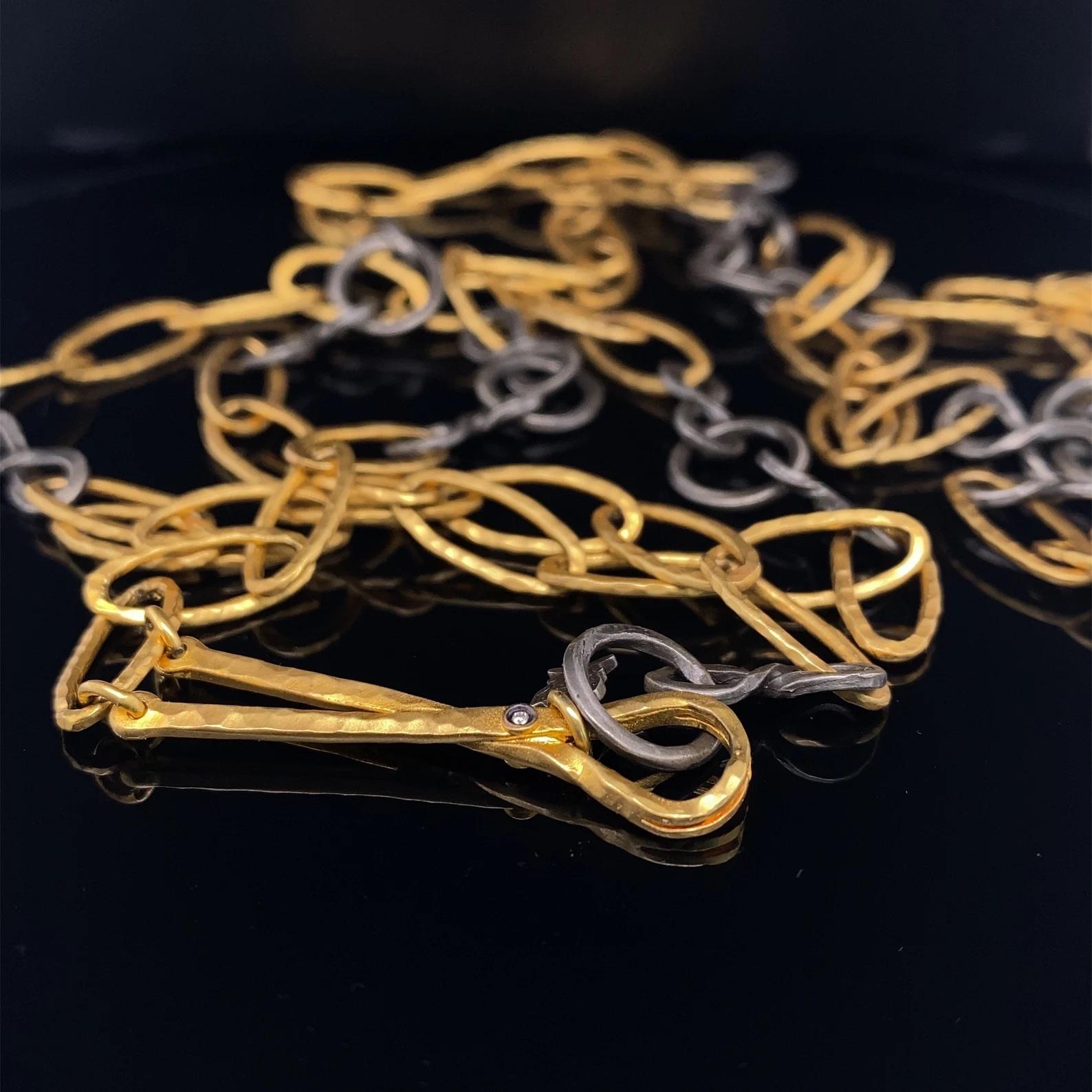 Chain of Goldenhorn 24K Gold & Silver w/ Diamonds, by Kurtulan Jewellery For Sale 2