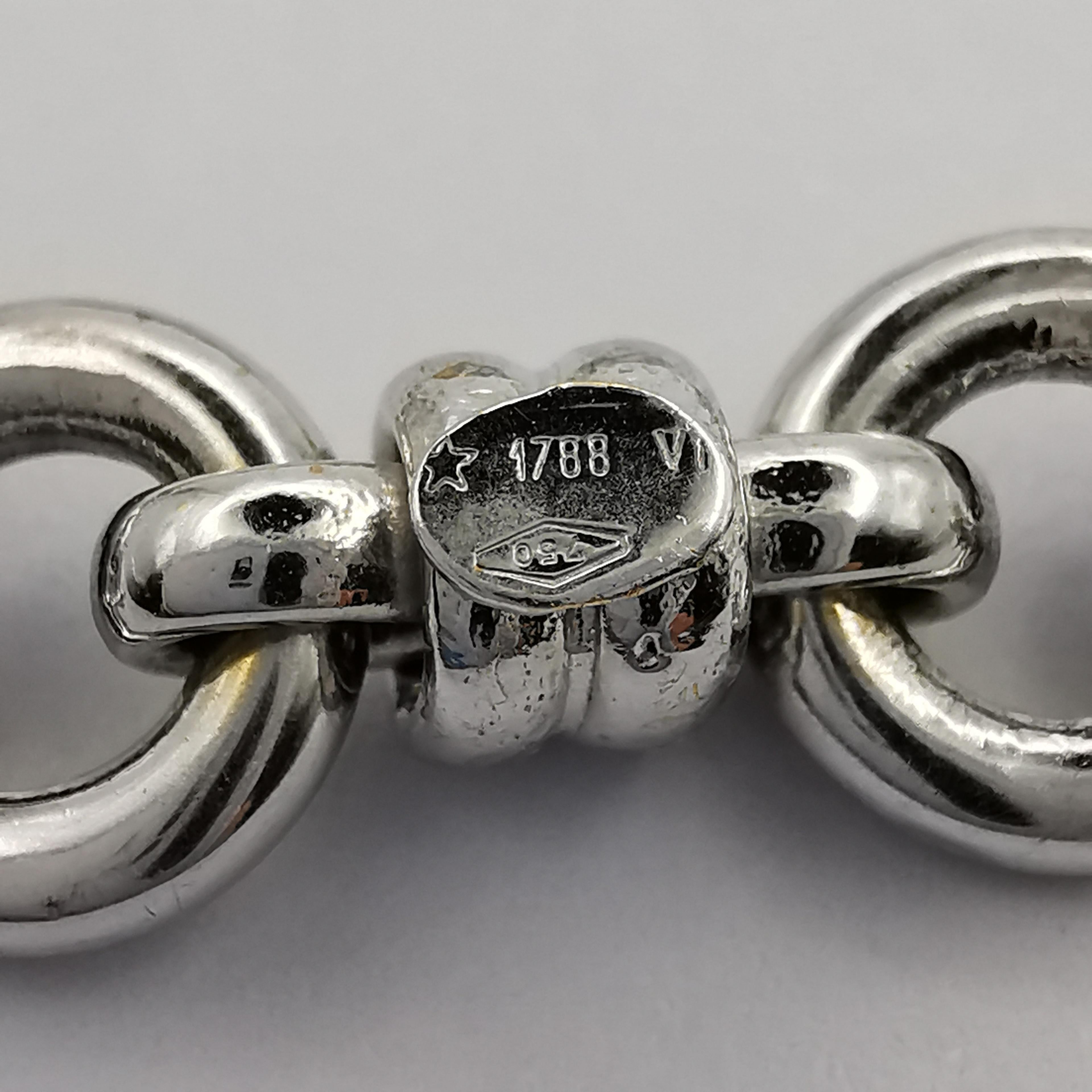 Women's Chain of Hearts Bracelet in 18K White Gold For Sale