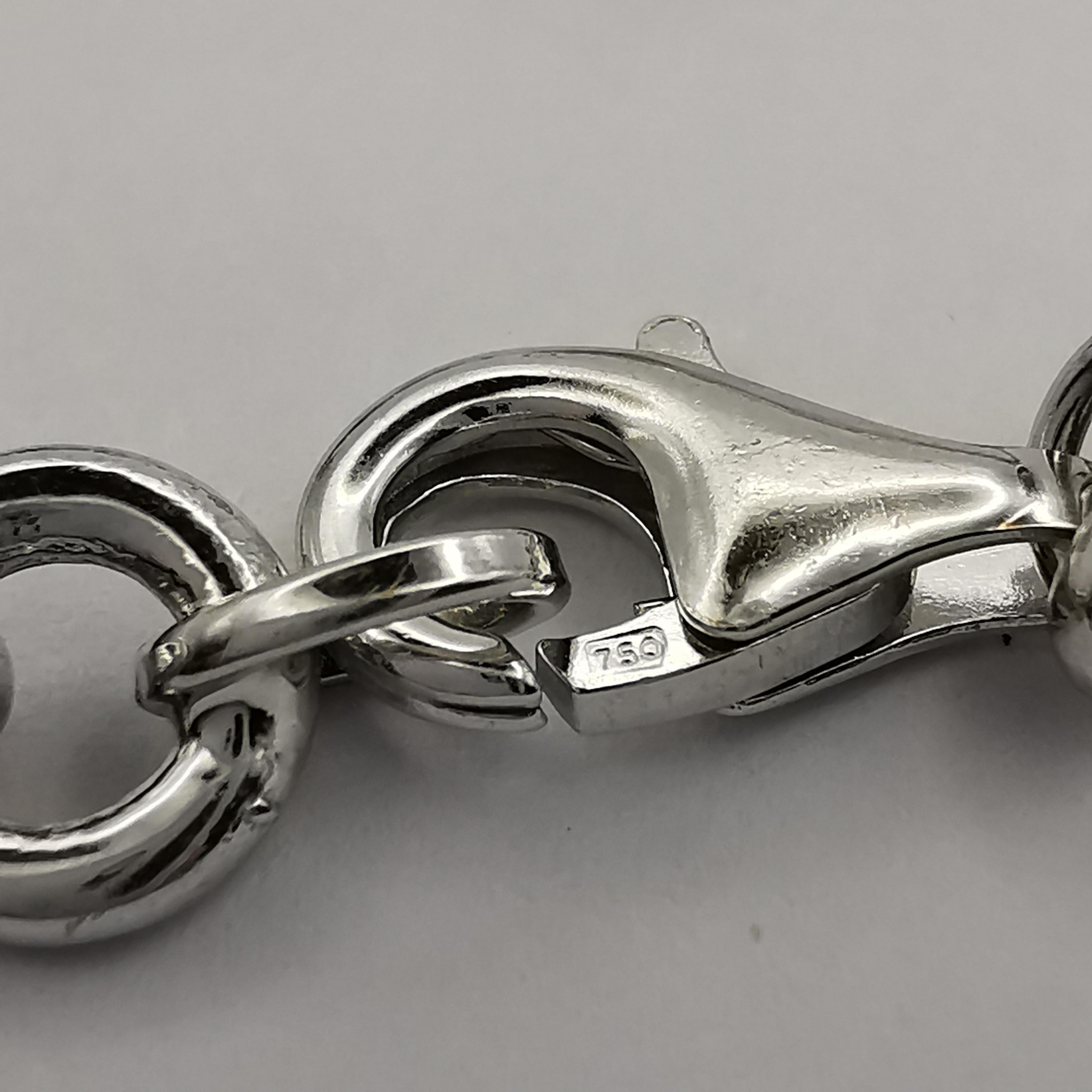 Chain of Hearts Bracelet in 18K White Gold For Sale 1