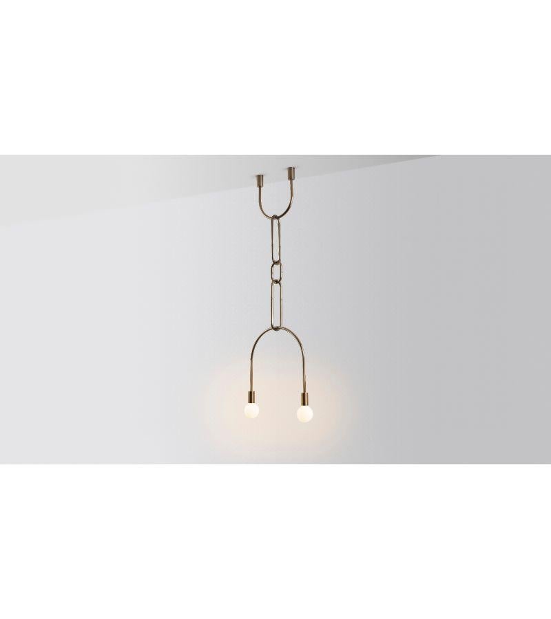 Brass Chain on U Pendant Light by Volker Haug For Sale