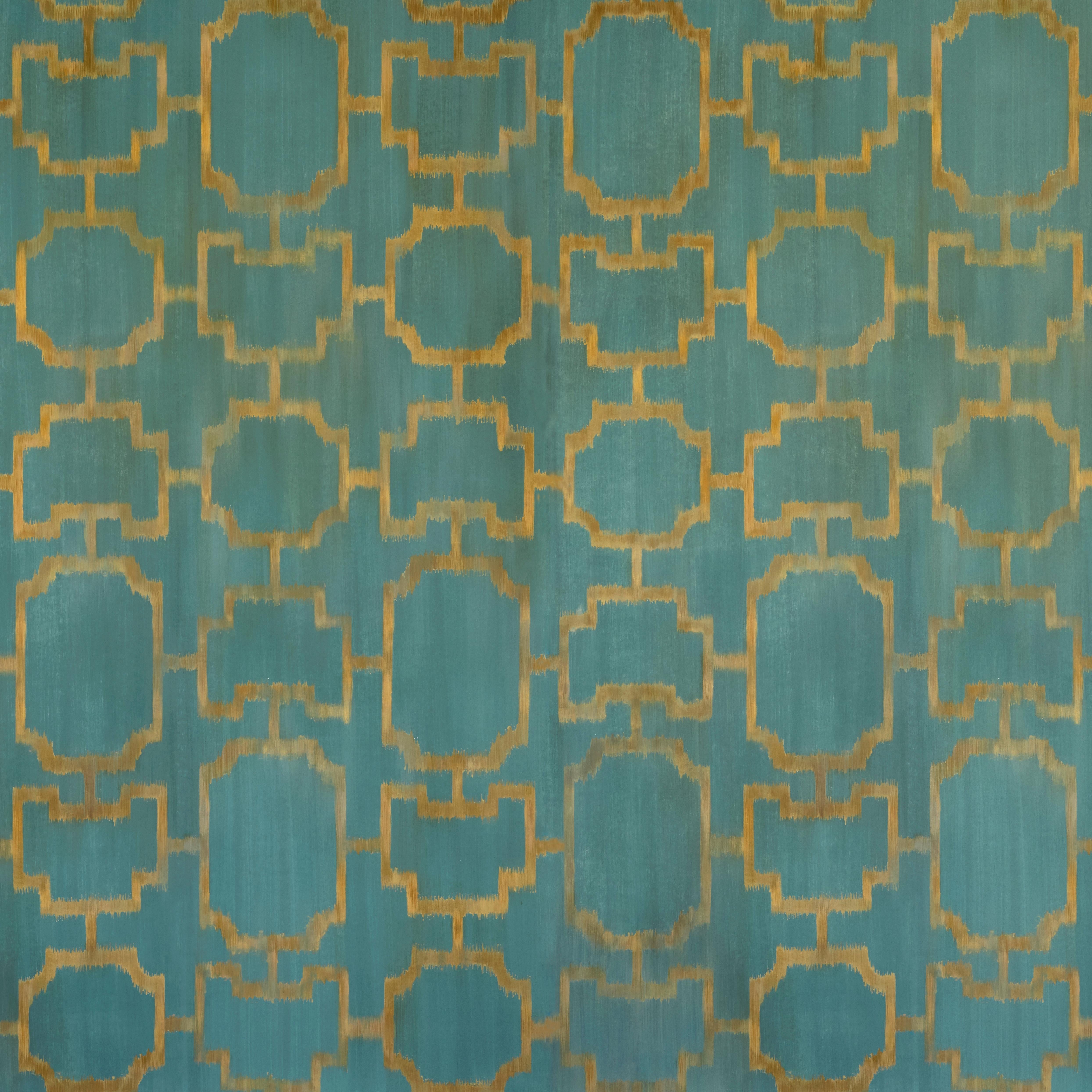 Hand-Painted Chain Pattern, Hand Painted Wallpaper - Made in Italy - customizable