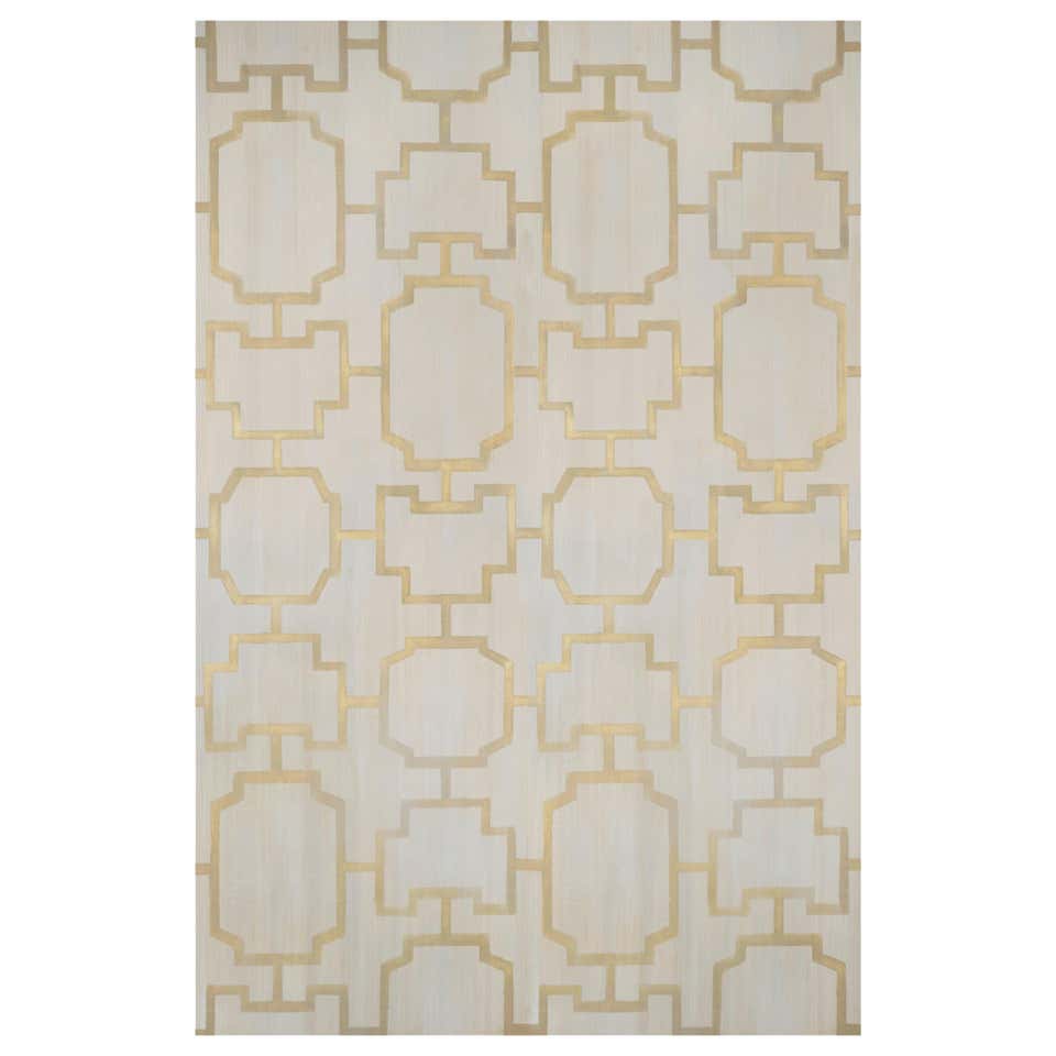 Schumacher Octavia Sisal Wallpaper in Peacock For Sale at 1stDibs