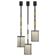 Chain Pendant Set of 3, in Brushed Brass and Dark Bronze, Handcrafted by Duistt