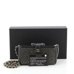 Chain Phone Holder Crossbody Bag Swarovski Embellished Leather Mini